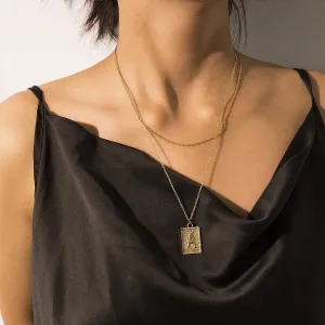 18K Gold-Plated Letter 'A' Two-Layer Pendant Necklace