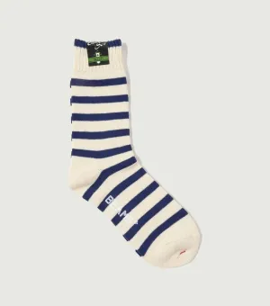 2 Tone Stripe Socks Navy