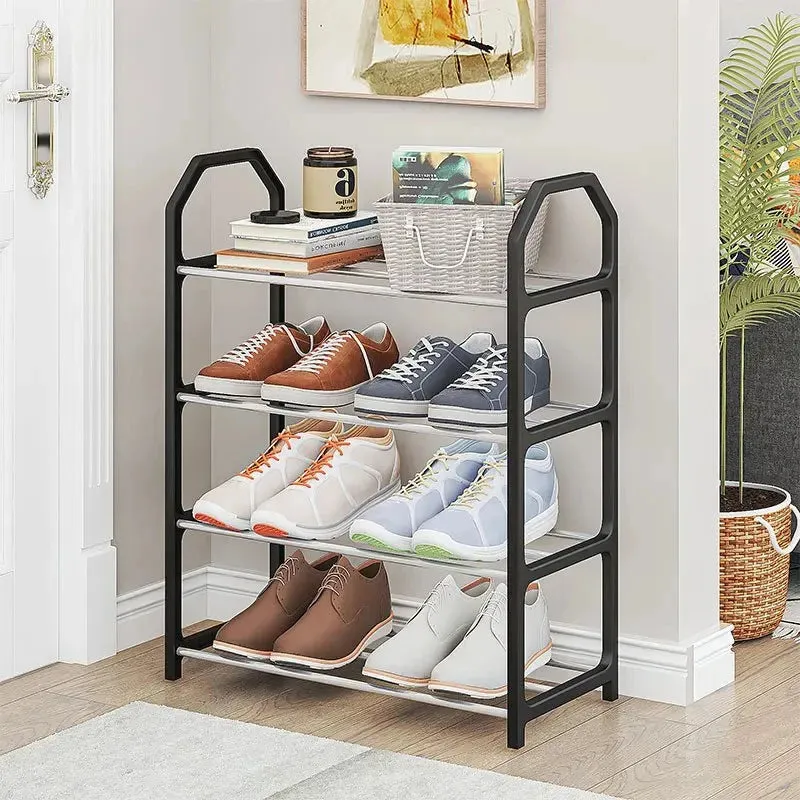 4 Layer Stainless Steel Shoe Rack Space Saving Organizer