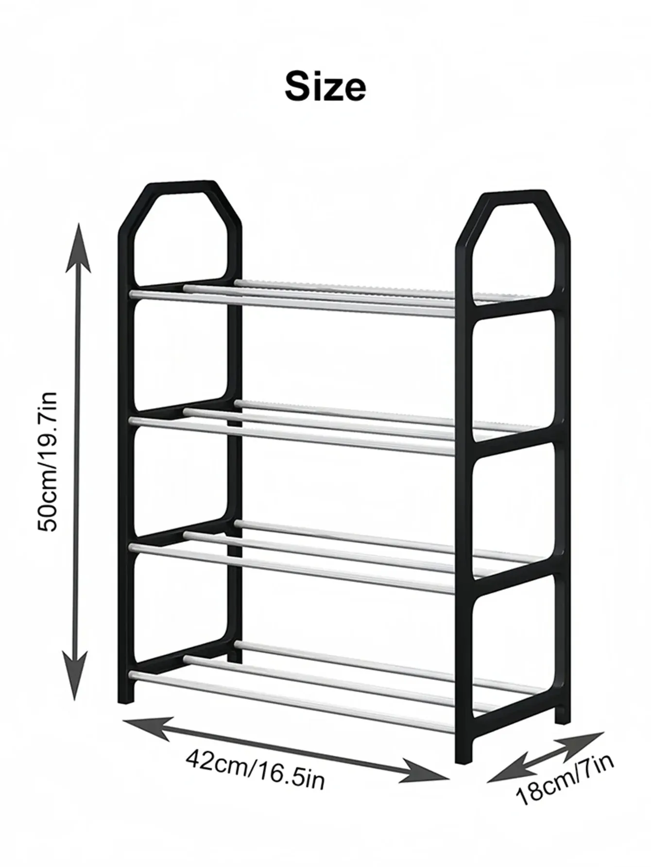 4 Layer Stainless Steel Shoe Rack Space Saving Organizer