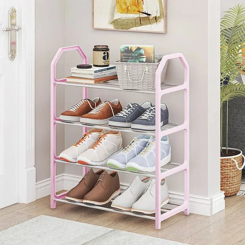 4 Layer Stainless Steel Shoe Rack Space Saving Organizer