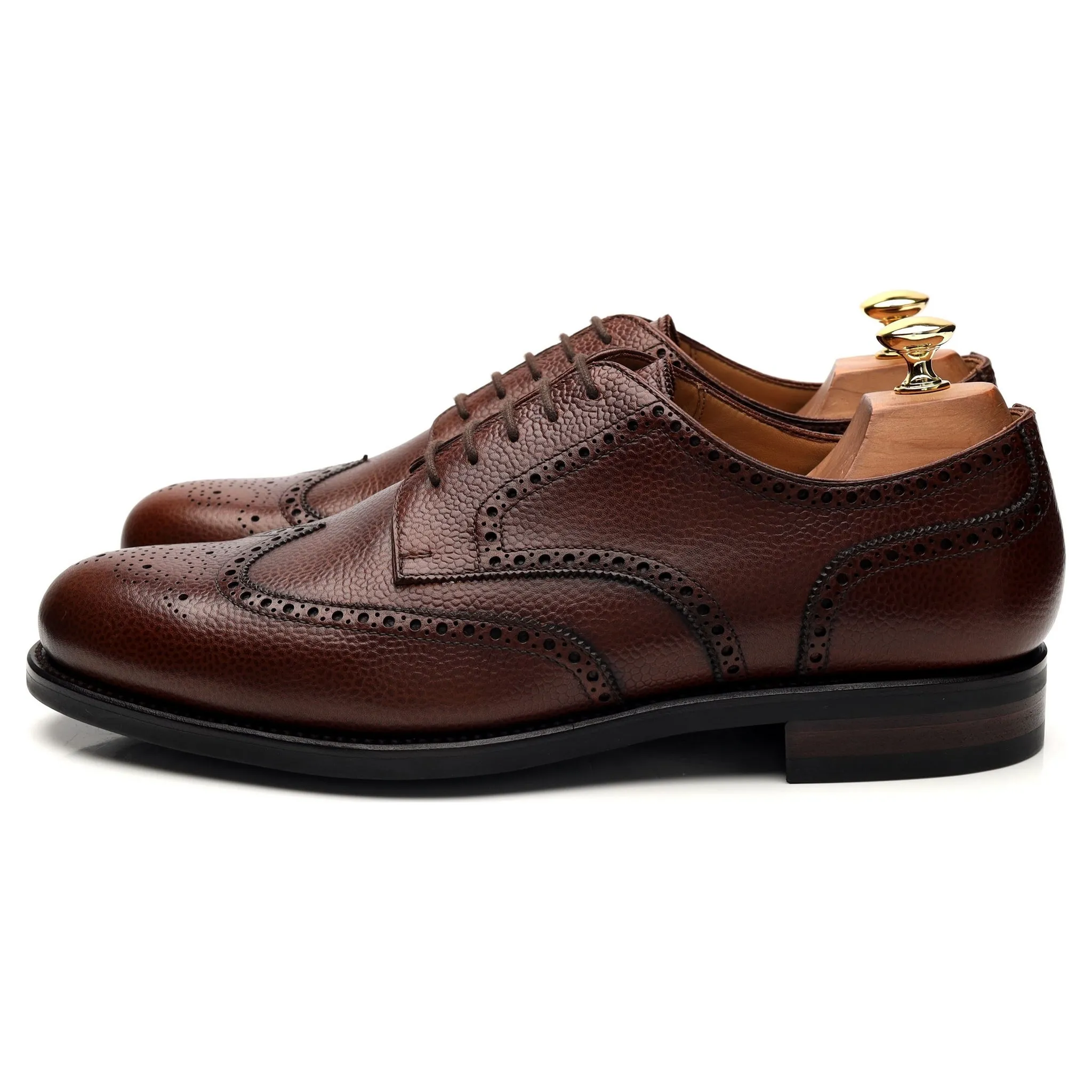 '679 Dustin' Brown Grain Leather Derby Brogue UK 9.5 G