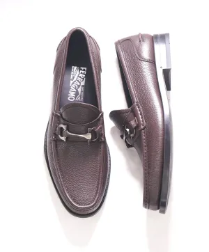 $850 SALVATORE FERRAGAMO - “BOLD" Gancini Bit Loafer Brown Leather - 9.5 D