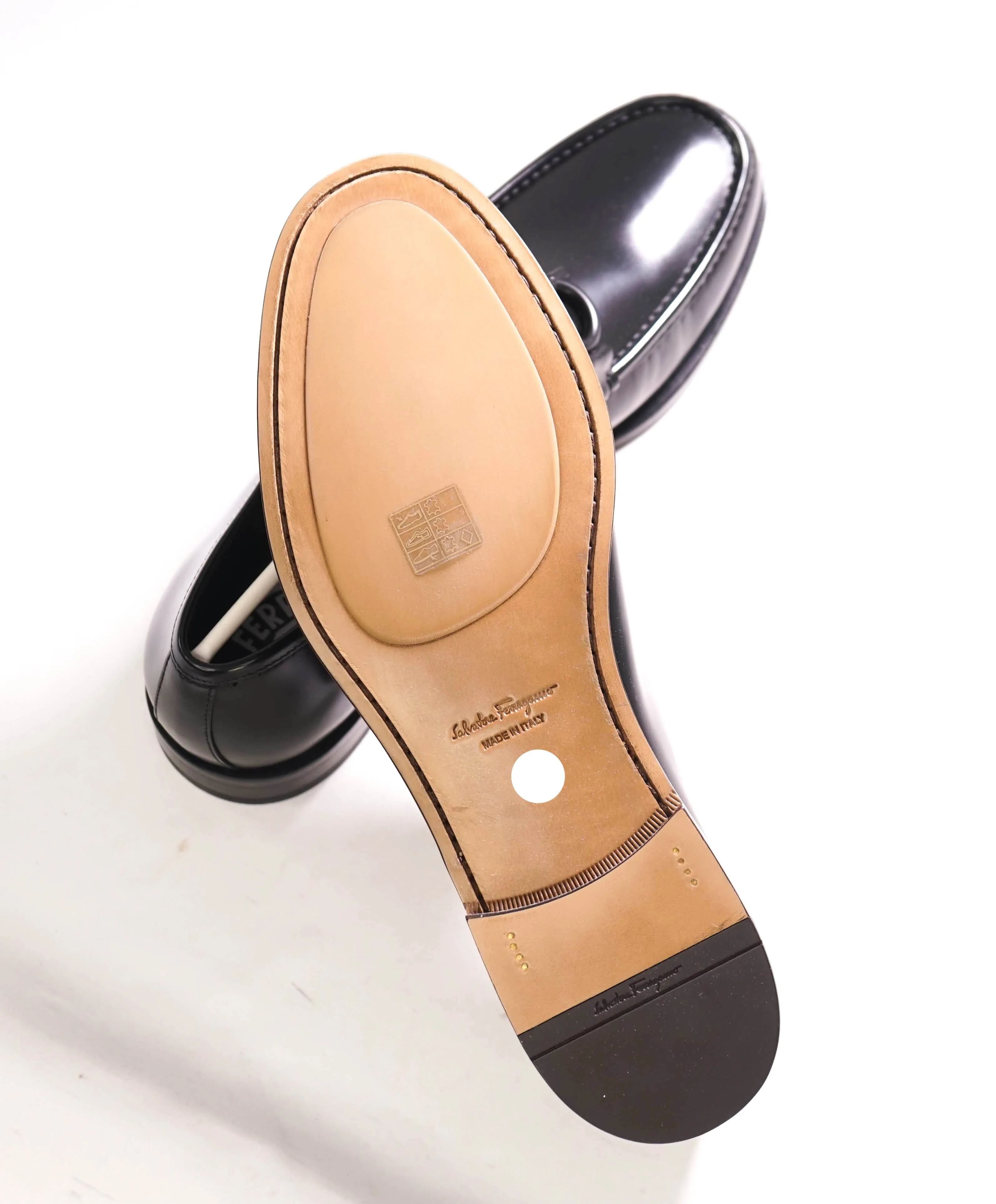 $850 SALVATORE FERRAGAMO - “ROLO" Gancini Bit Loafer Black Leather - 11 EE US
