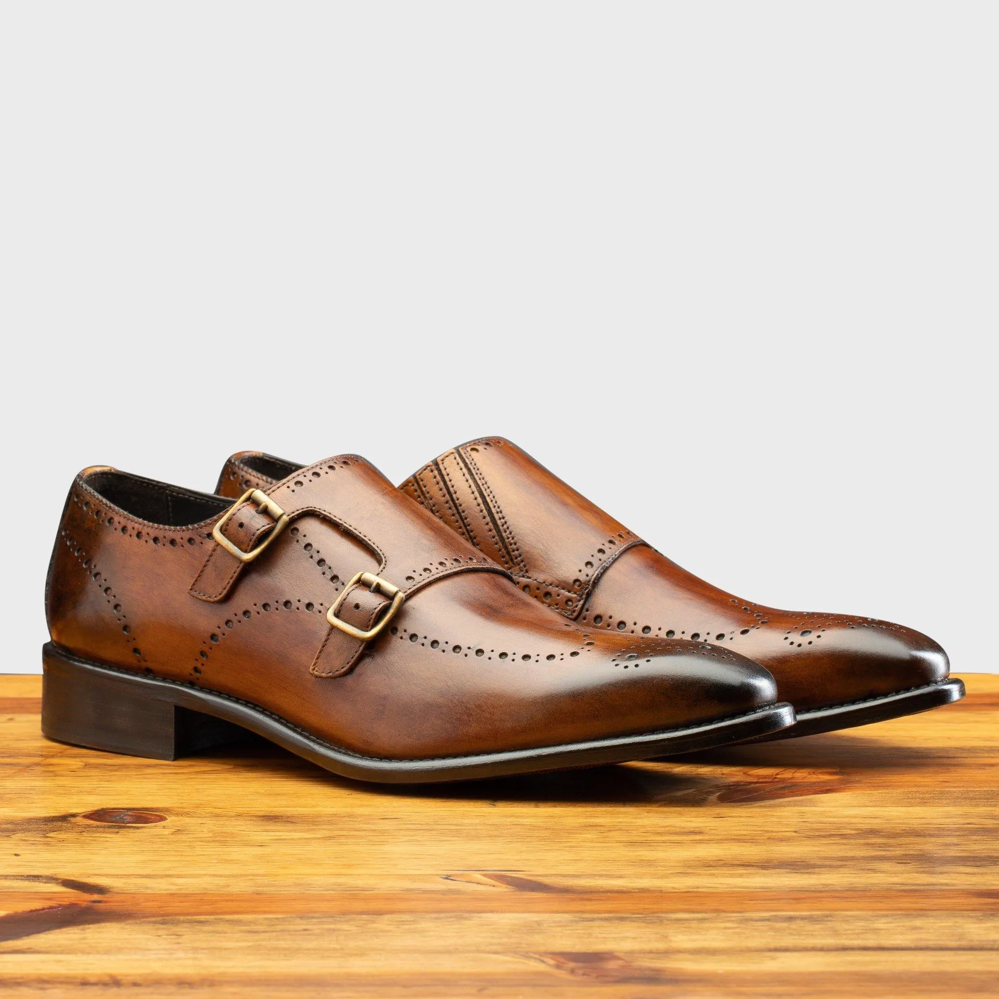 8863 Calzoleria Toscana Cayenne Calf Double Monkstrap