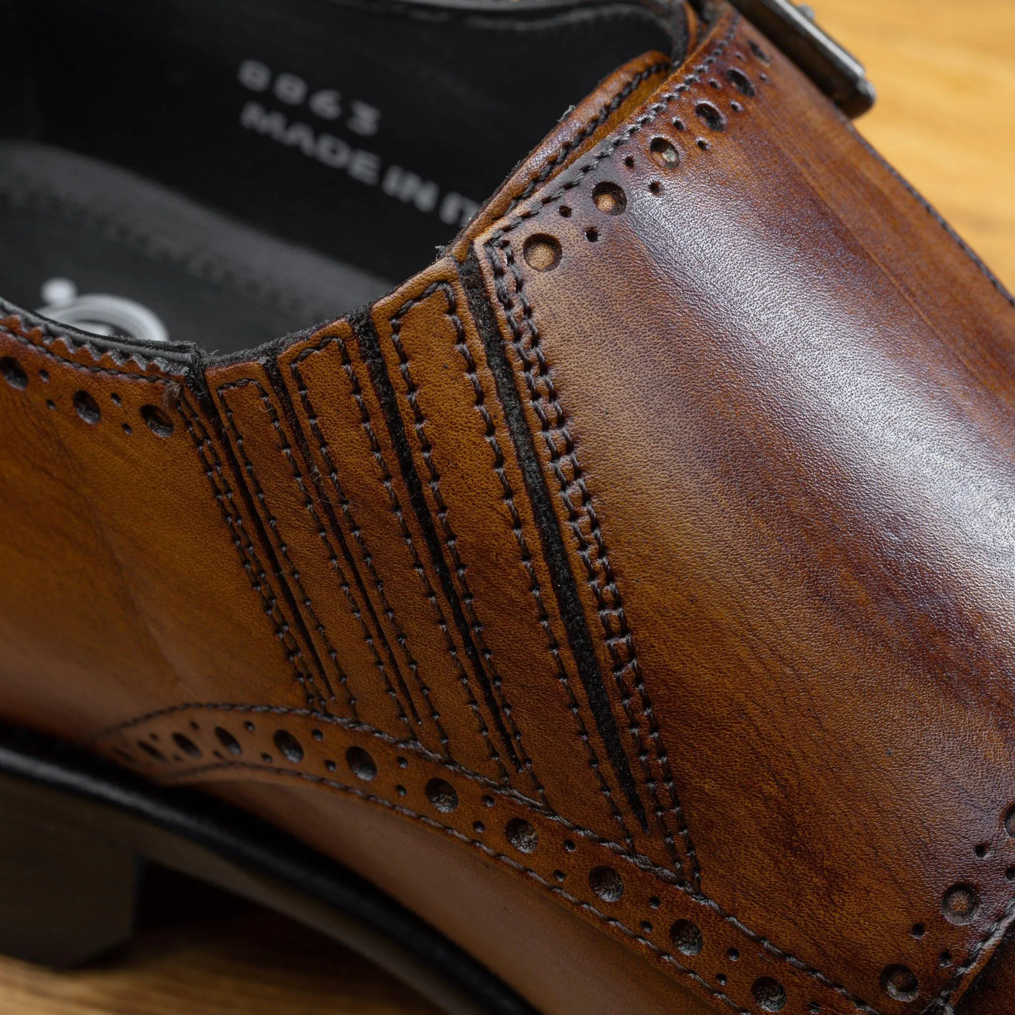 8863 Calzoleria Toscana Cayenne Calf Double Monkstrap