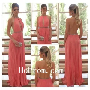 A-Line Prom Dresses,Simple Halter Prom Dress,Evening Dress