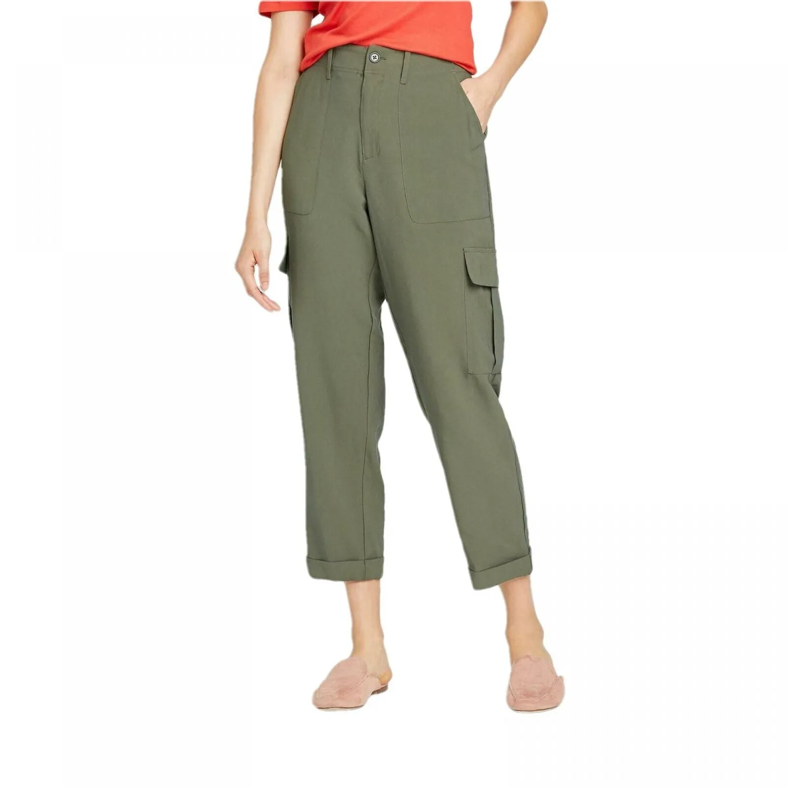 A New Day Women's Mid Rise Straight Leg Ankle Length Utility Pants