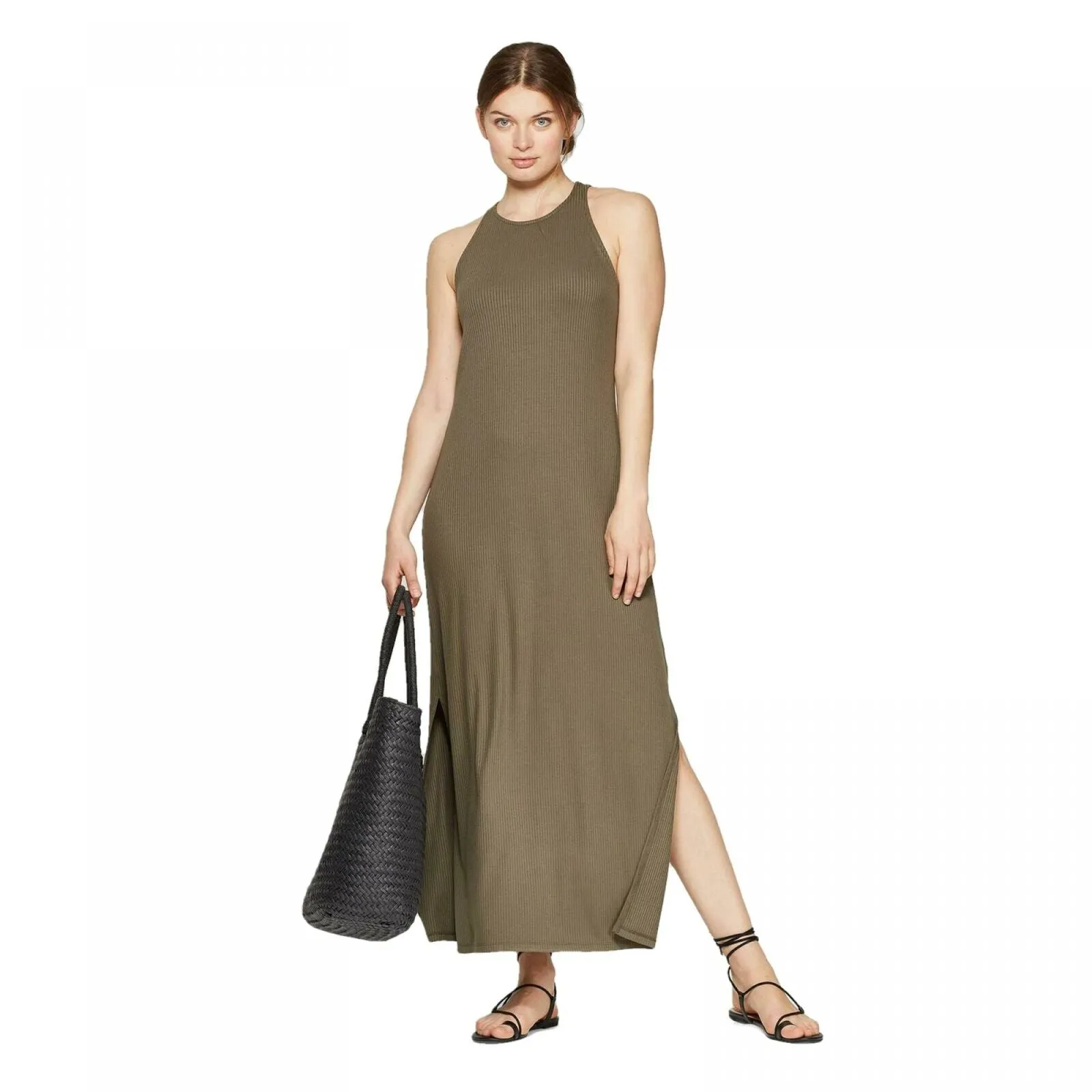A New Day Women's Sleeveless Round Neck Knit Rib Maxi Dress