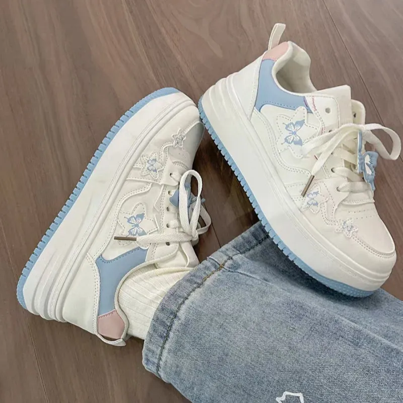 ADVBRIDGE  -  Cute Style Skateboard Shoes Original Simple Butterfly Womens Casual Shoes Versatile Platform Breathable Shoes for Ladies