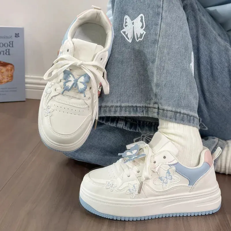 ADVBRIDGE  -  Cute Style Skateboard Shoes Original Simple Butterfly Womens Casual Shoes Versatile Platform Breathable Shoes for Ladies