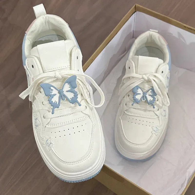 ADVBRIDGE  -  Cute Style Skateboard Shoes Original Simple Butterfly Womens Casual Shoes Versatile Platform Breathable Shoes for Ladies