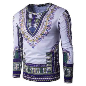 Africa Floral 3D Printing Slim Fit T Shirt
