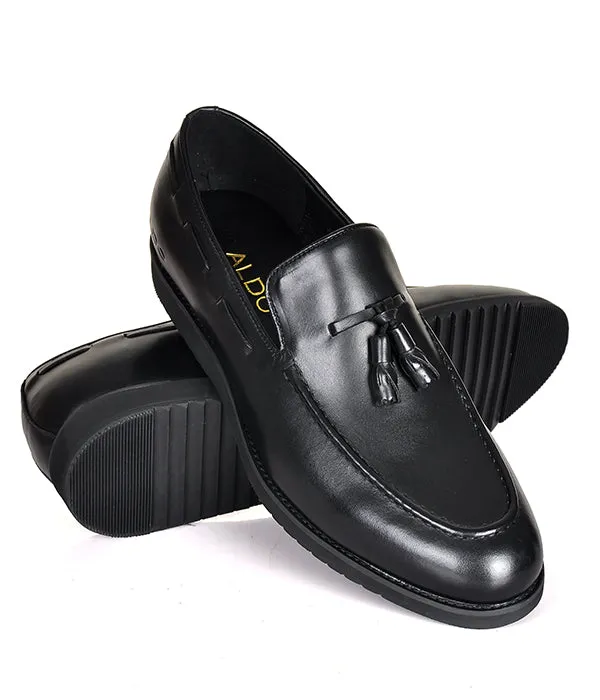 Aldo Tassel Black Leather Men's Loafers