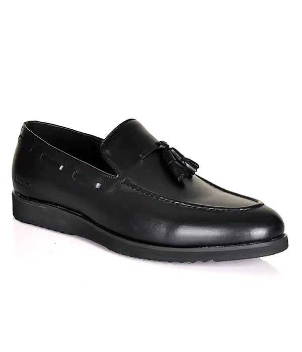 Aldo Tassel Black Leather Men's Loafers