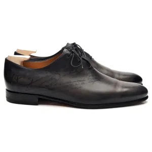 'Alessandro Galet Scritto' Black Patina Leather Wholecut Oxford UK 8