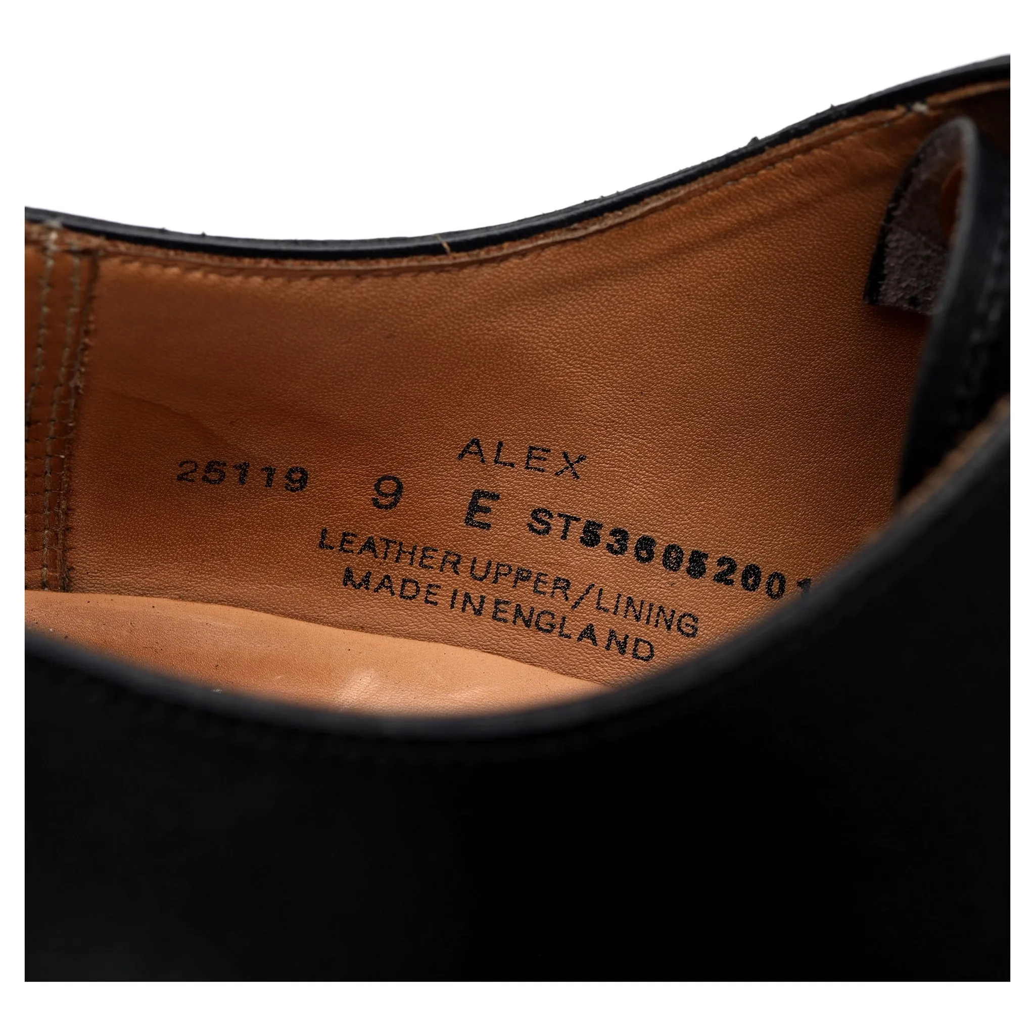 'Alex' Black Leather Wholecut Oxford UK 9 E