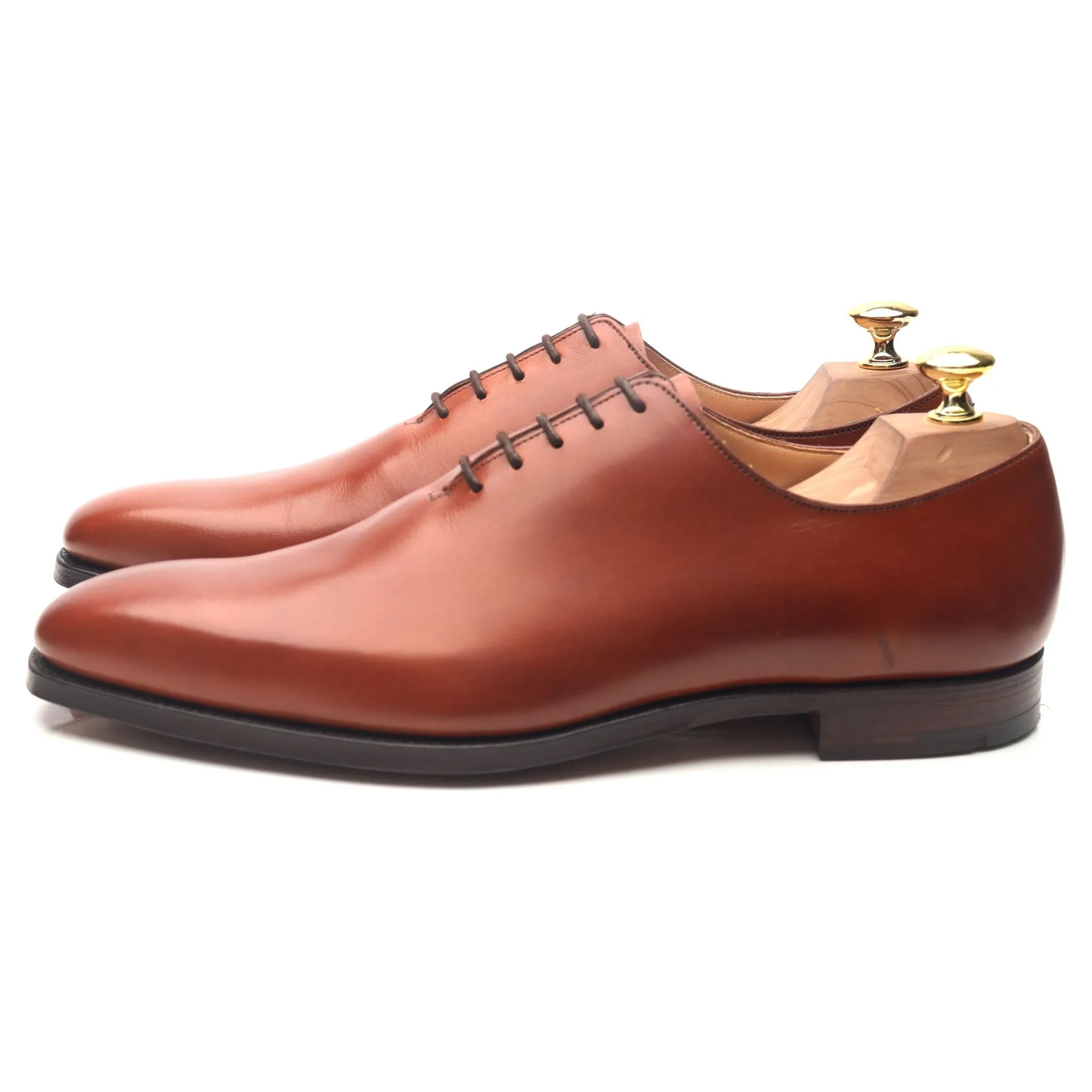'Alex' Tan Brown Leather Wholecut Oxford UK 8.5 E