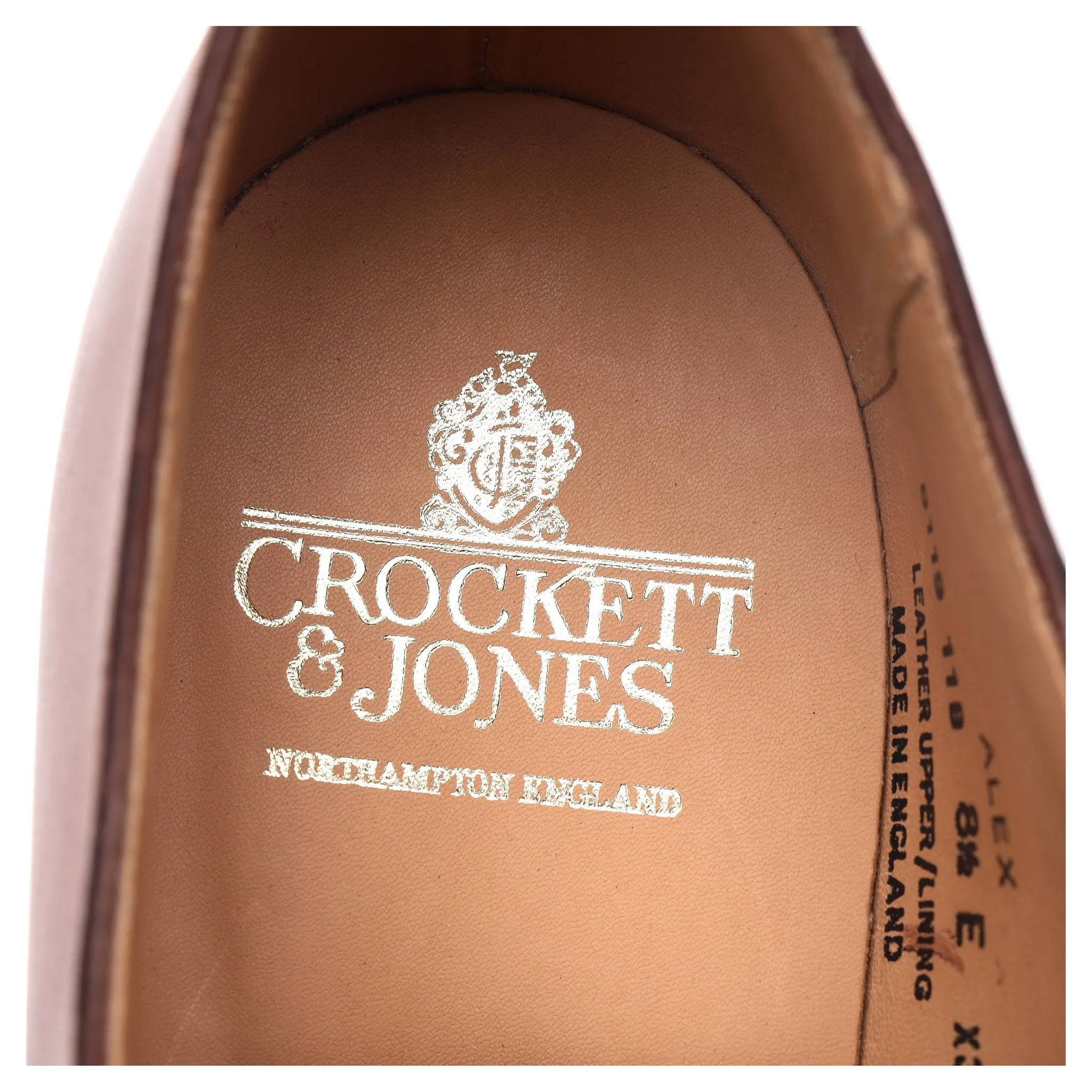 'Alex' Tan Brown Leather Wholecut Oxford UK 8.5 E