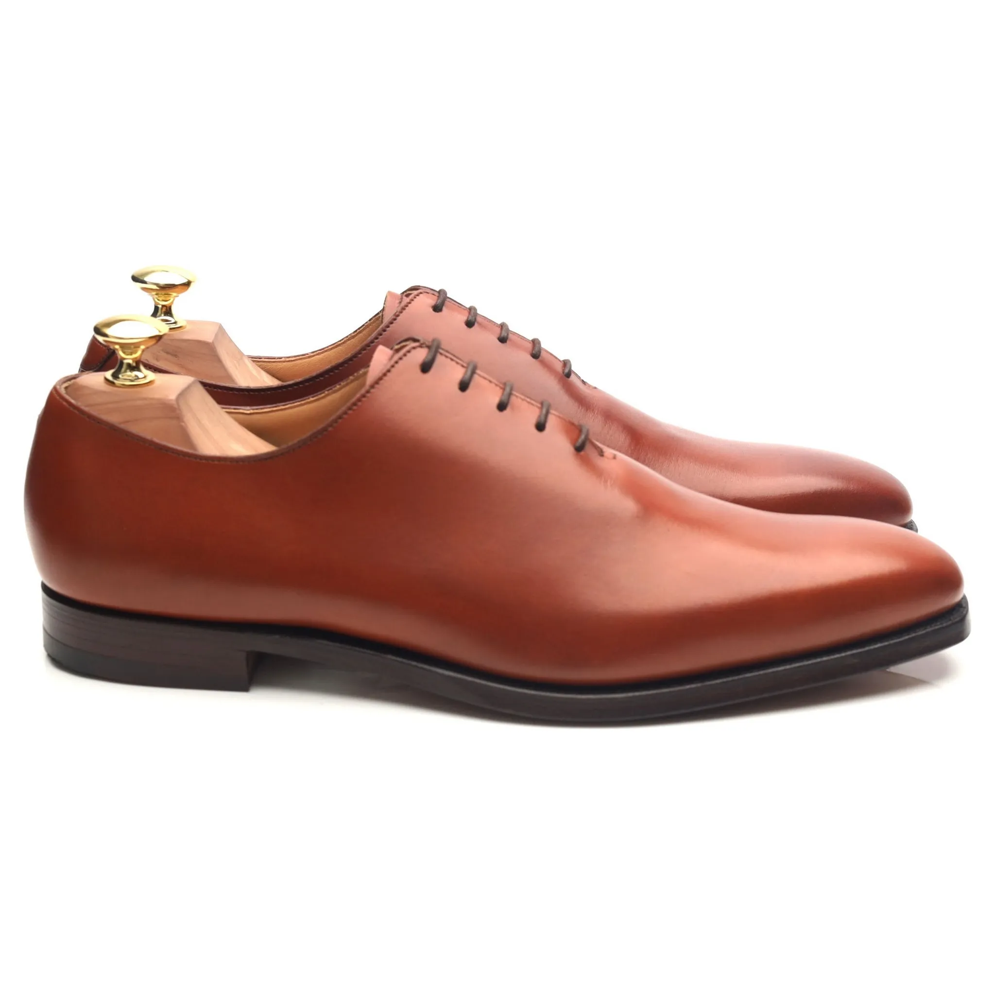 'Alex' Tan Brown Leather Wholecut Oxford UK 8.5 E