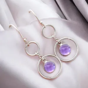 Amethyst Solid 925 Sterling Silver Earrings