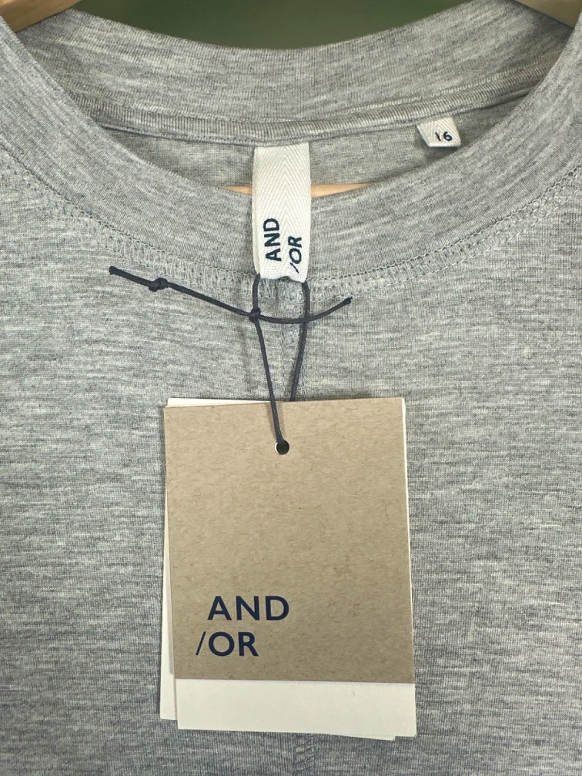 AND/OR Grey Viscose Orla Long Sleeve Top UK 14