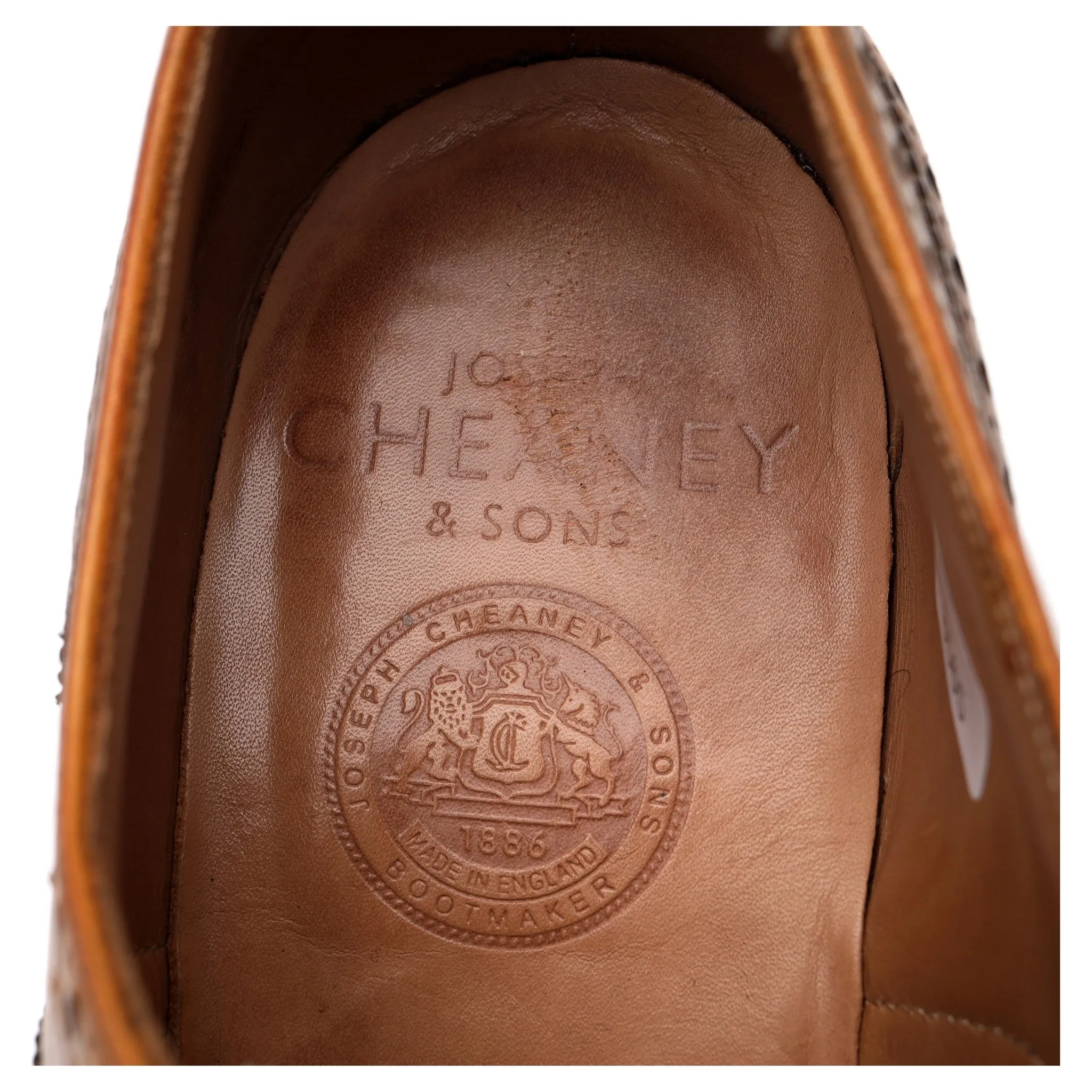'Arthur lll' Tan Brown Leather Oxford Brogue UK 8.5 F