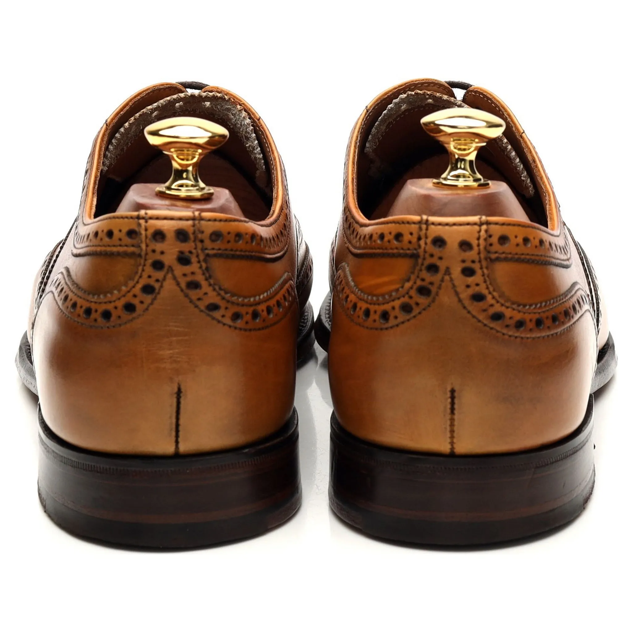 'Arthur lll' Tan Brown Leather Oxford Brogue UK 8.5 F