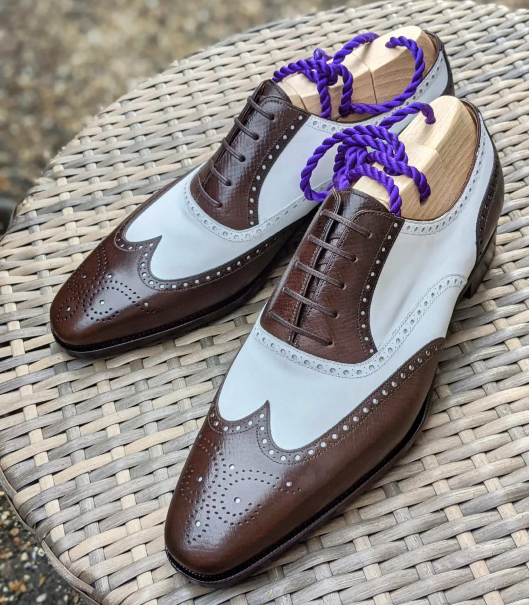 Ascot Gatsby - Brown Hatch Grain & White Calf