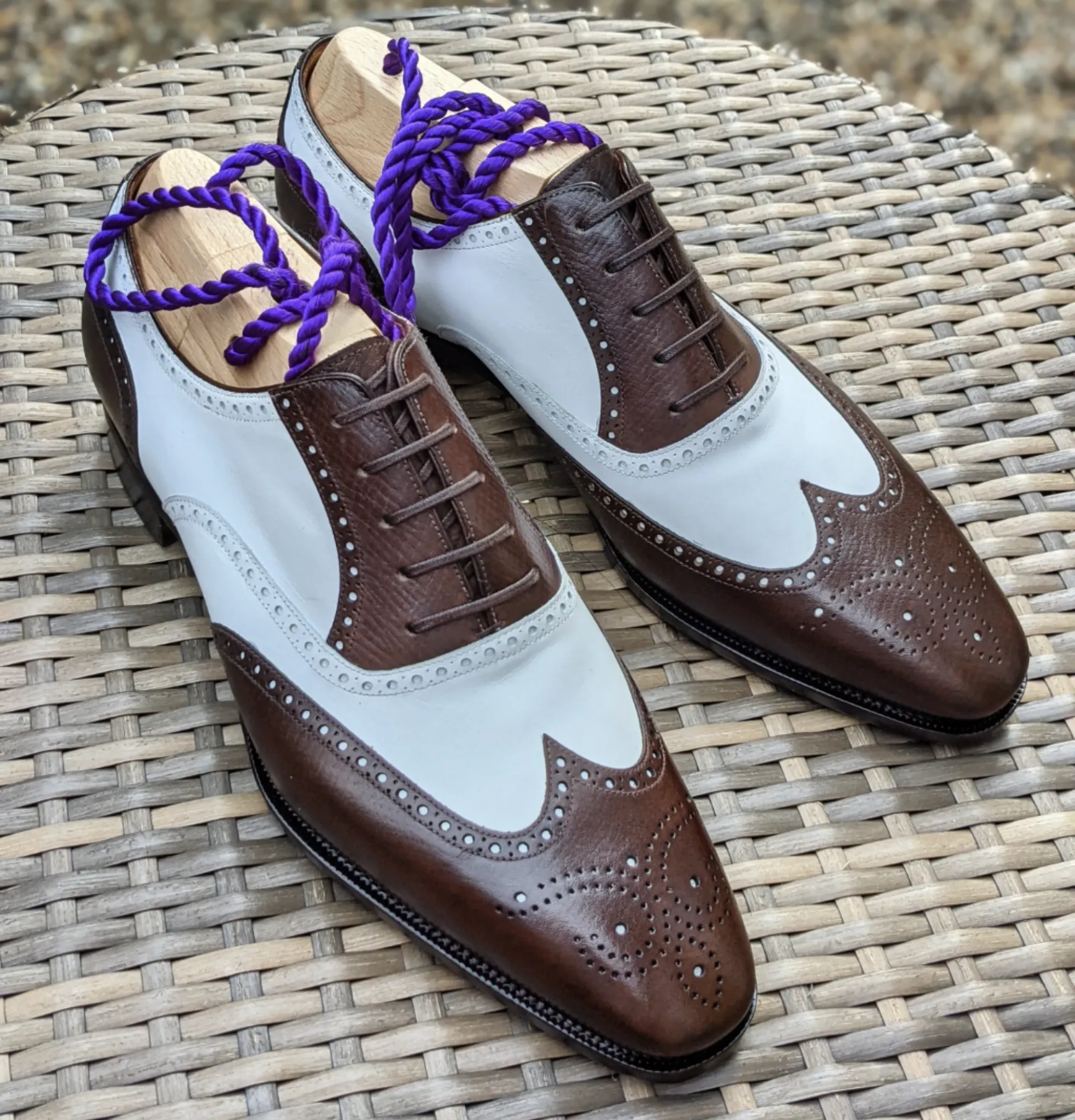 Ascot Gatsby - Brown Hatch Grain & White Calf
