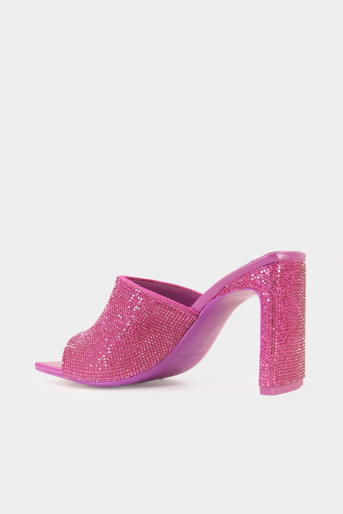 Asia Heeled Crystal Mule in Opera Mauve