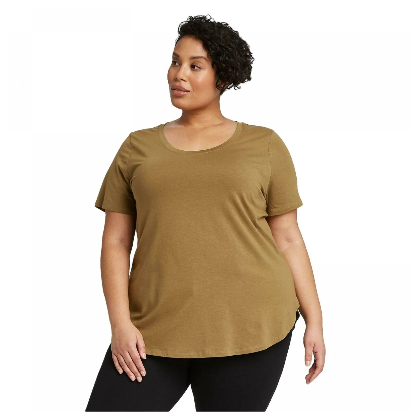 Ava & Viv Women's Plus Size Short Sleeve Scoop Neck Relaxed T-Shirt