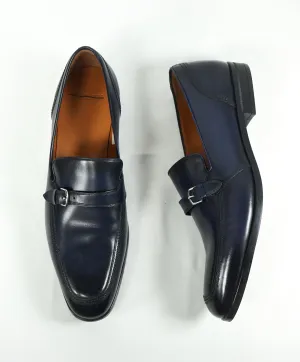 BALLY - “Lavoli” Navy Hand Patina Buckle Loafers - 12
