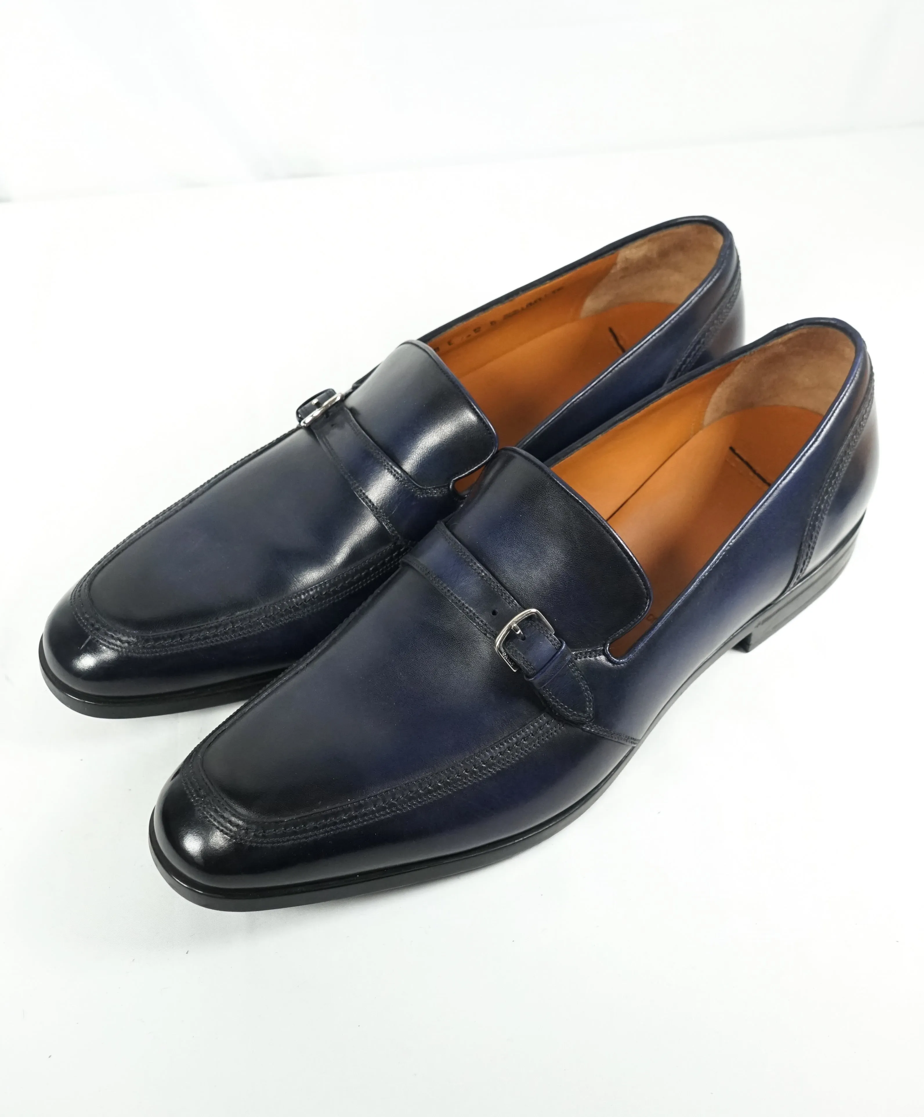 BALLY - “Lavoli” Navy Hand Patina Buckle Loafers - 12
