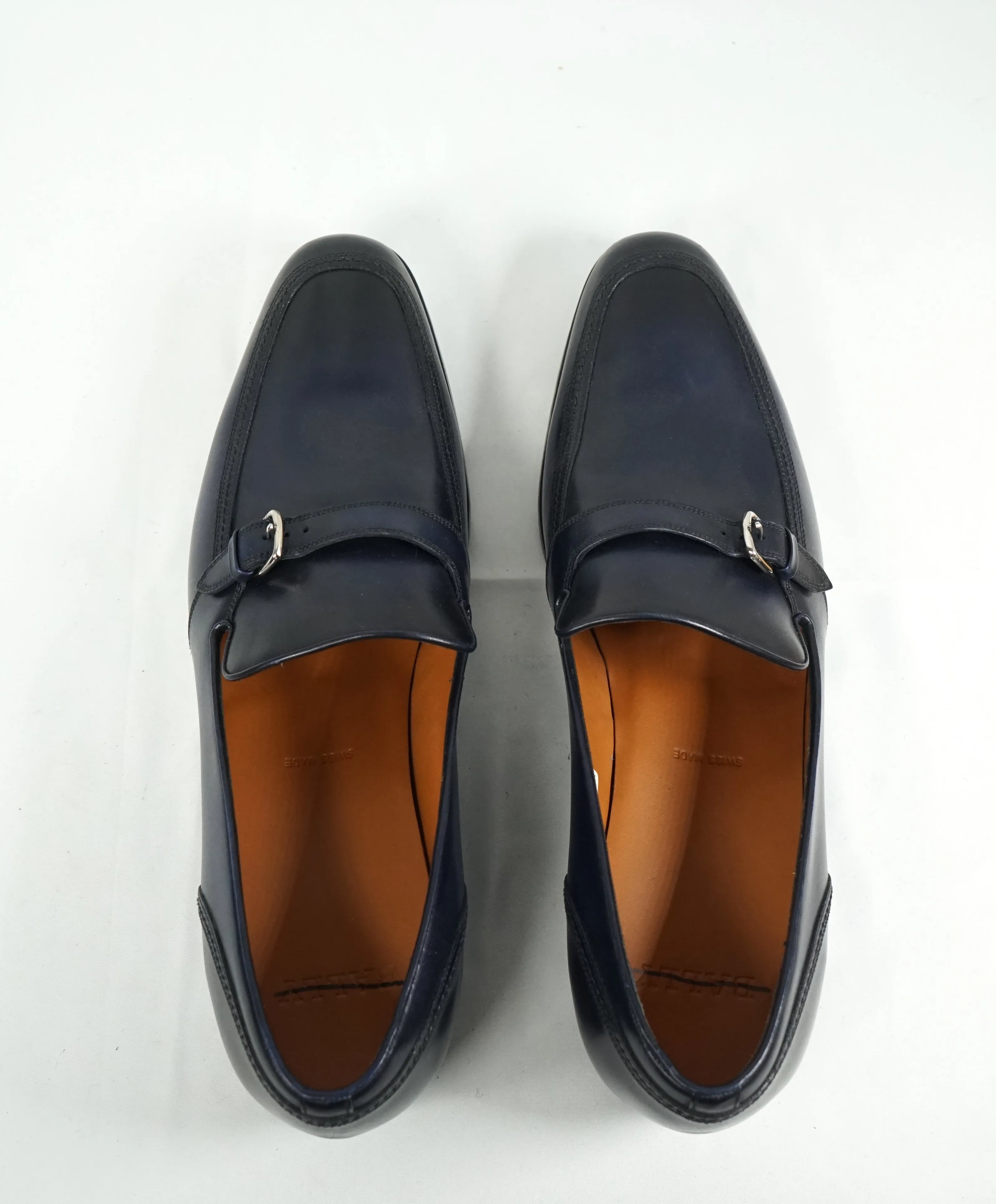 BALLY - “Lavoli” Navy Hand Patina Buckle Loafers - 12