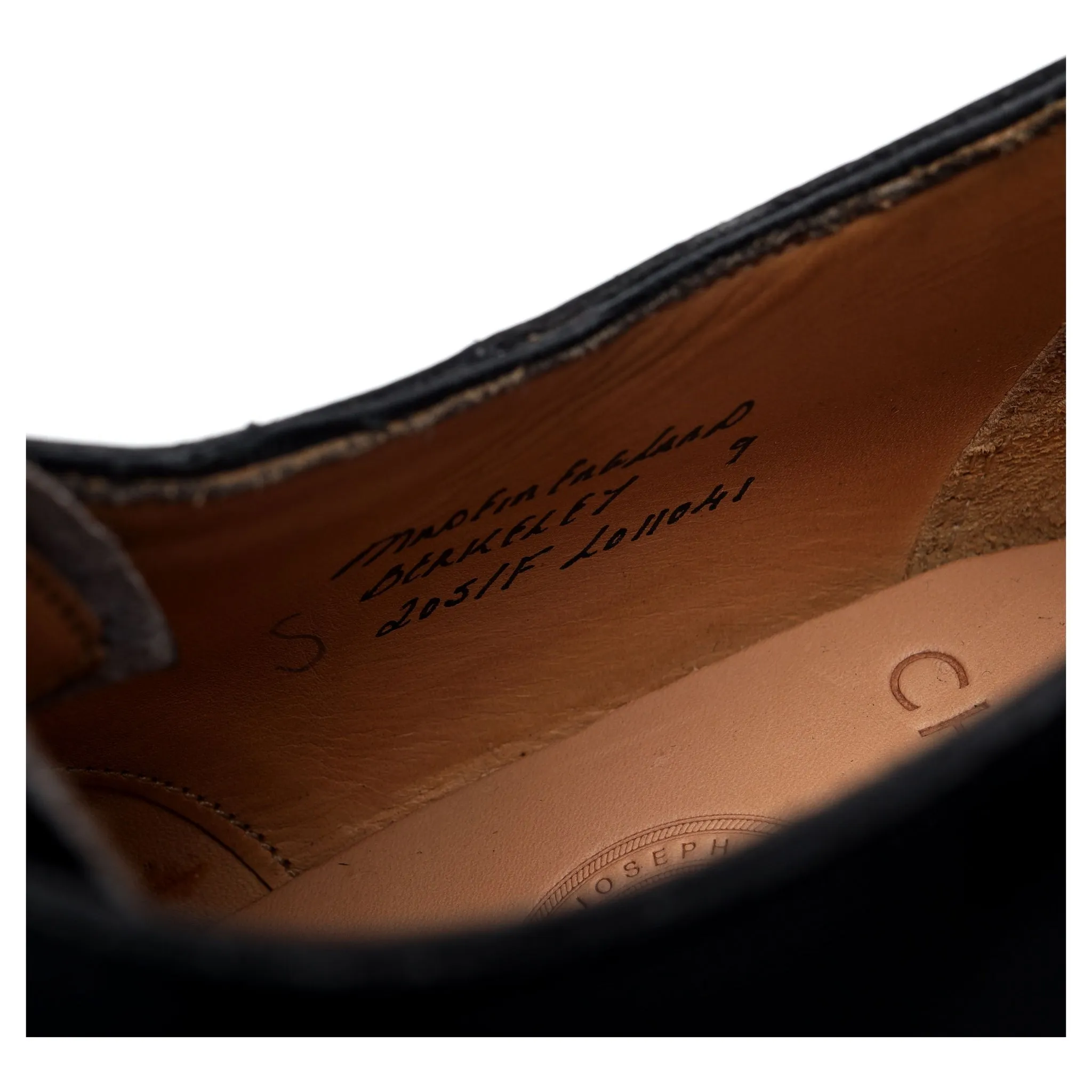 'Berkeley' Black Leather Wholecut Oxford UK 9 F