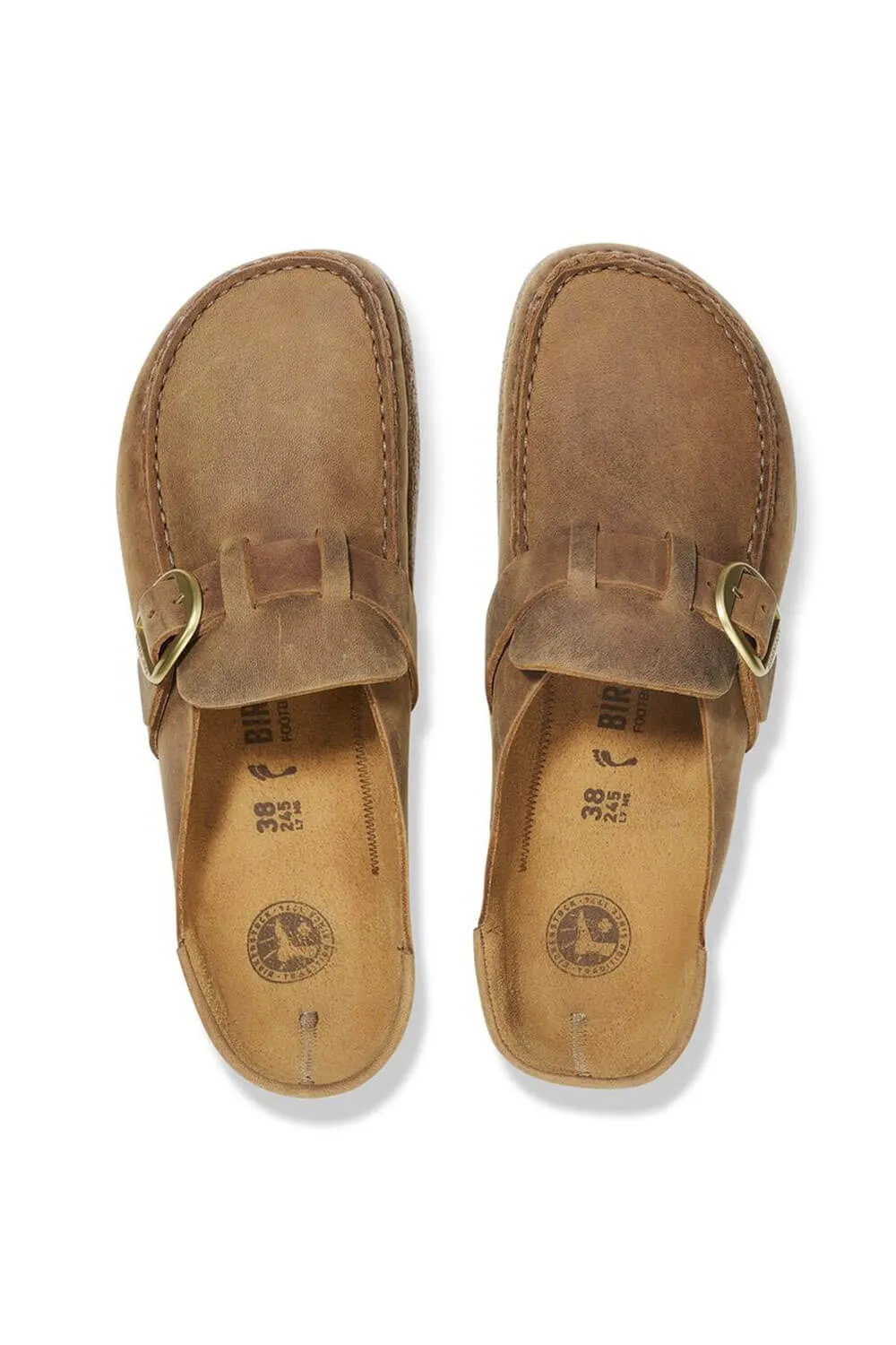 Birkenstock Buckley Oiled Leather Mules for Women in Cognac | 1024028