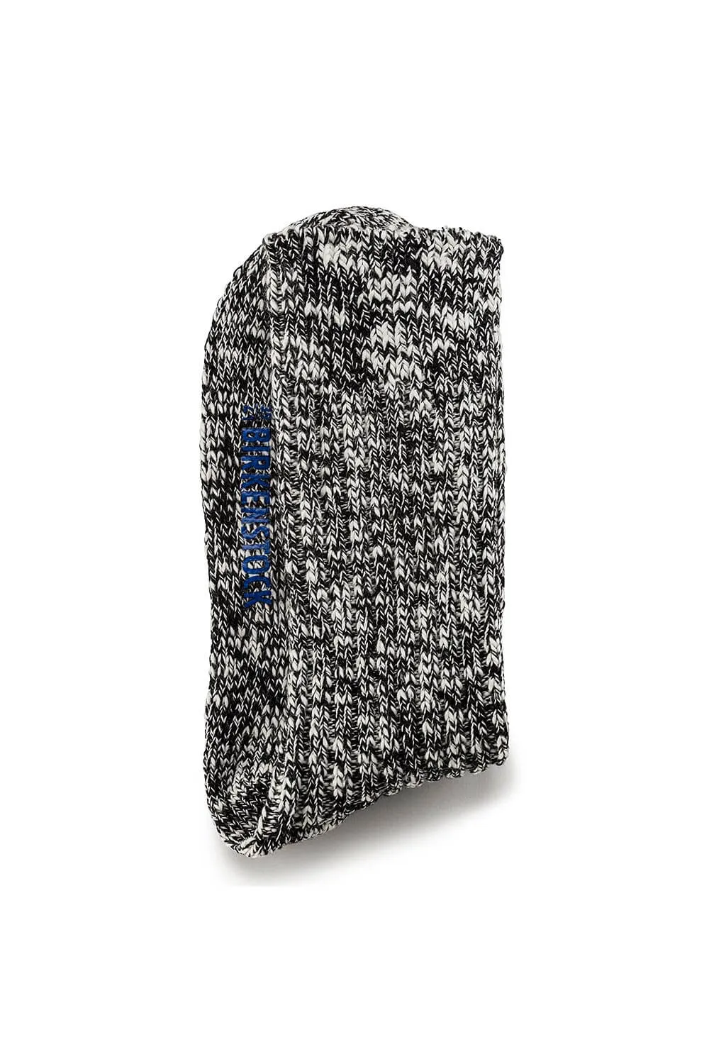 Birkenstock Cotton Slub Crew Socks for Women in Black and Grey | 1008031