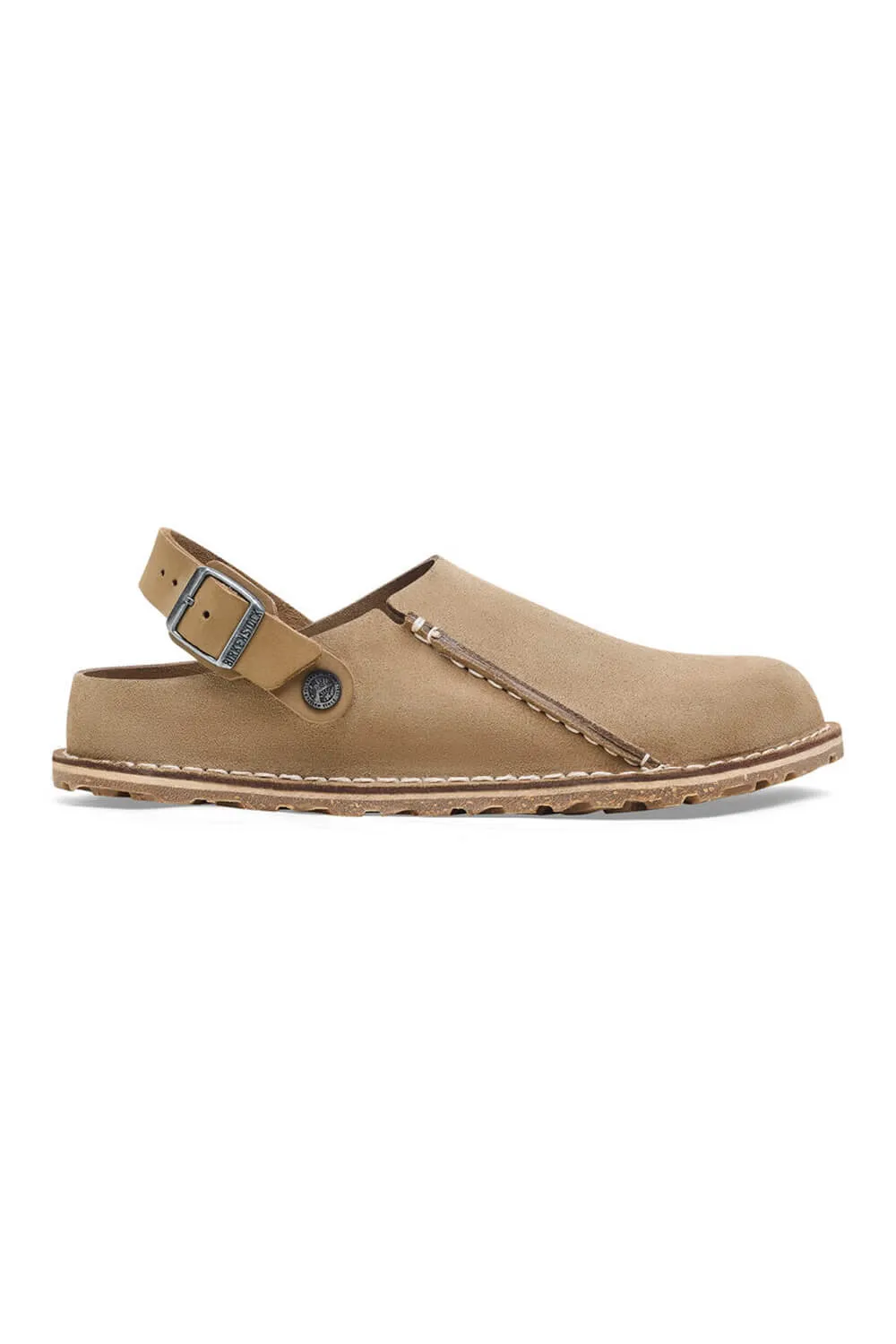 Birkenstock Lutry Premium Suede Leather Clogs for Men in Grey Taupe | 1025293