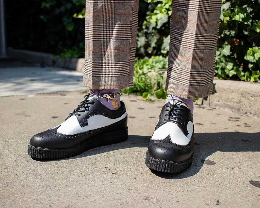 Black & White Wingtip TUKskin™ Viva Low Creeper