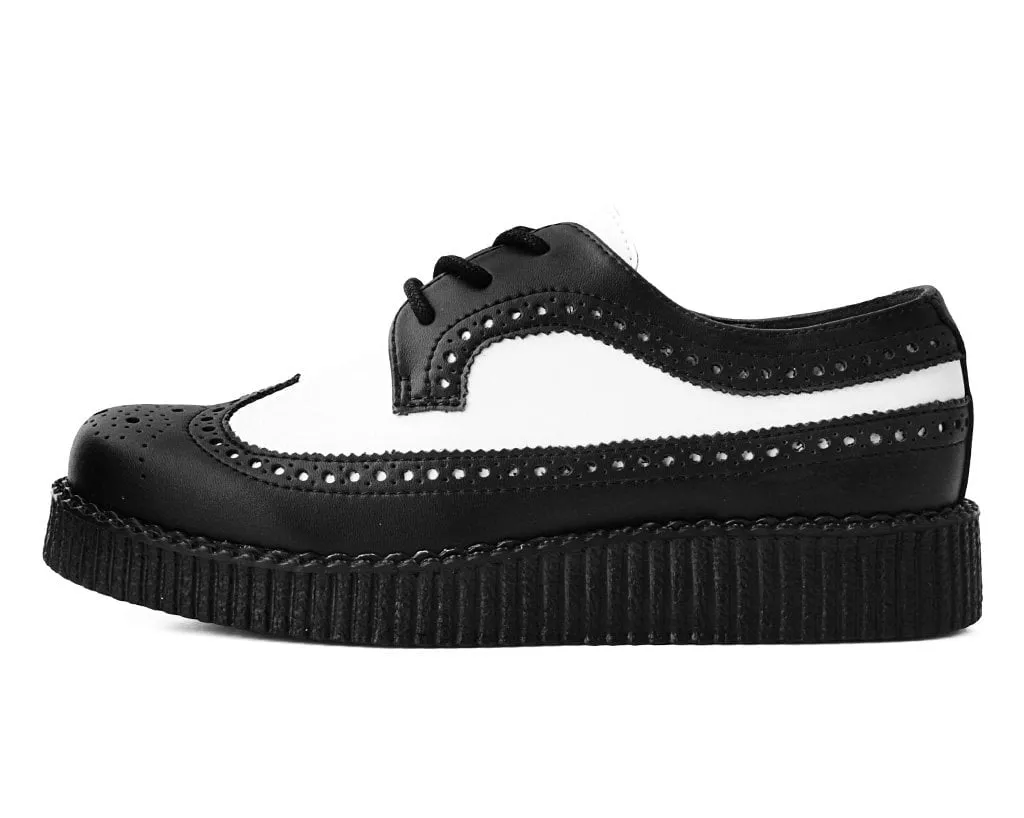 Black & White Wingtip TUKskin™ Viva Low Creeper