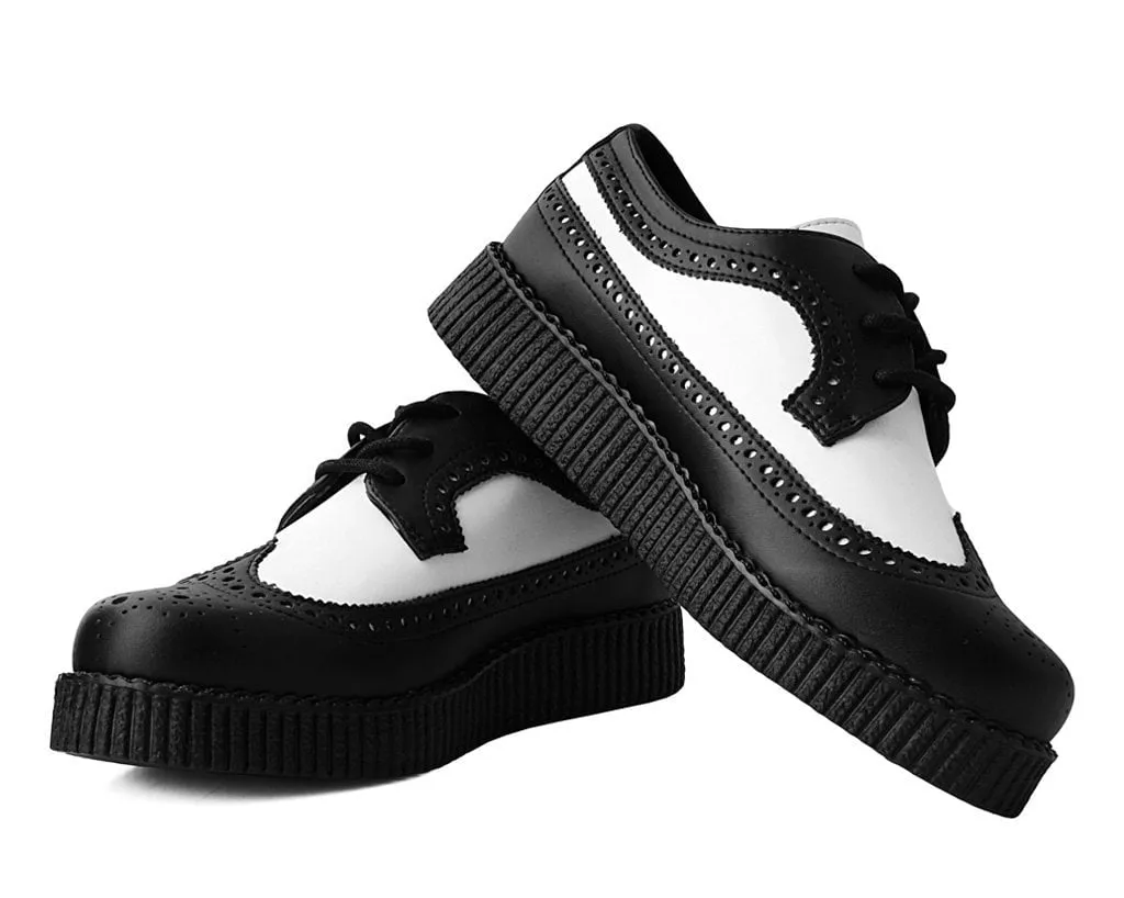 Black & White Wingtip TUKskin™ Viva Low Creeper