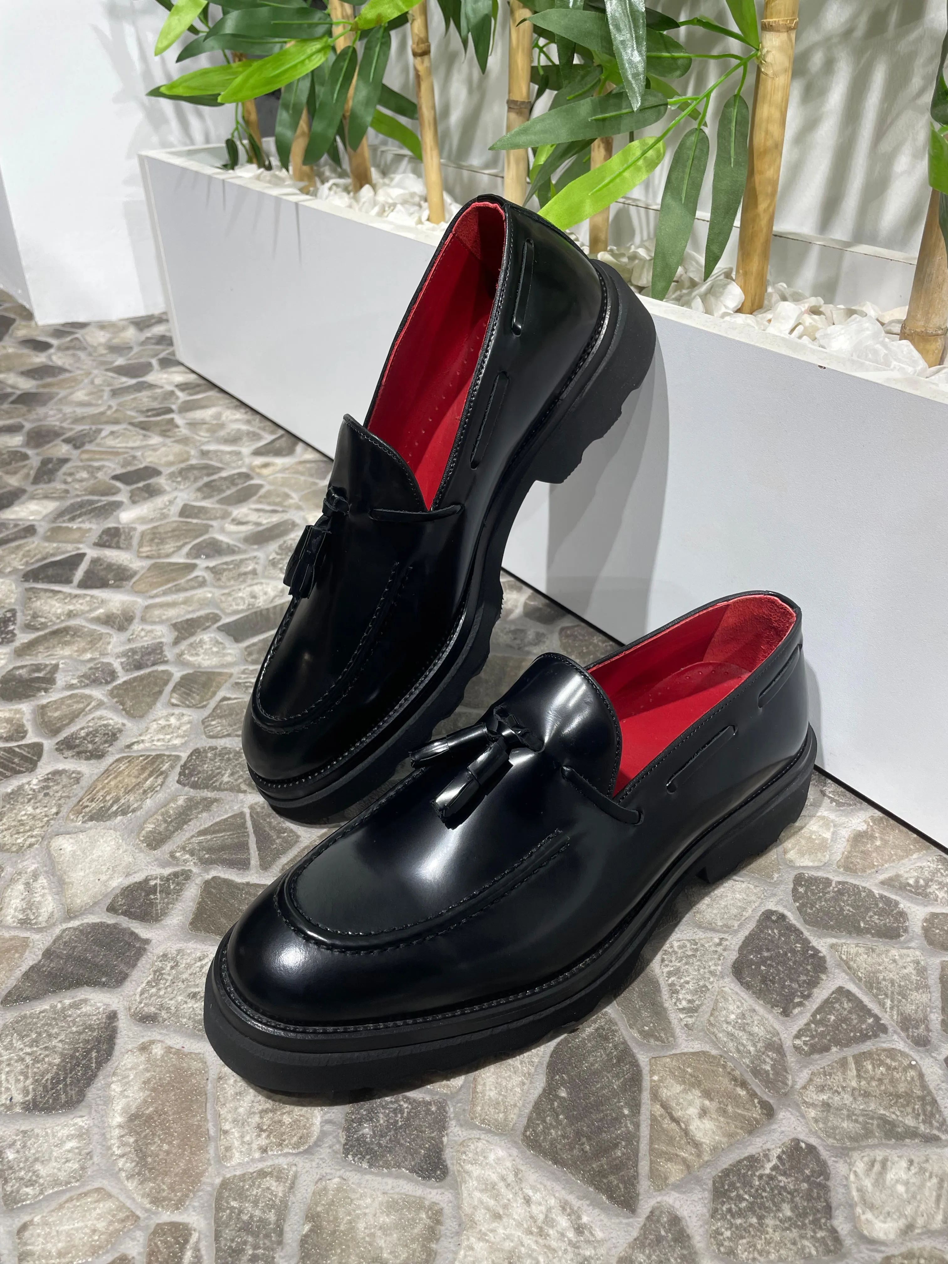 Black Calf Tassel Loafers