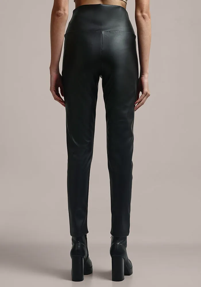 Black Faux Leather High Waisted Leggings