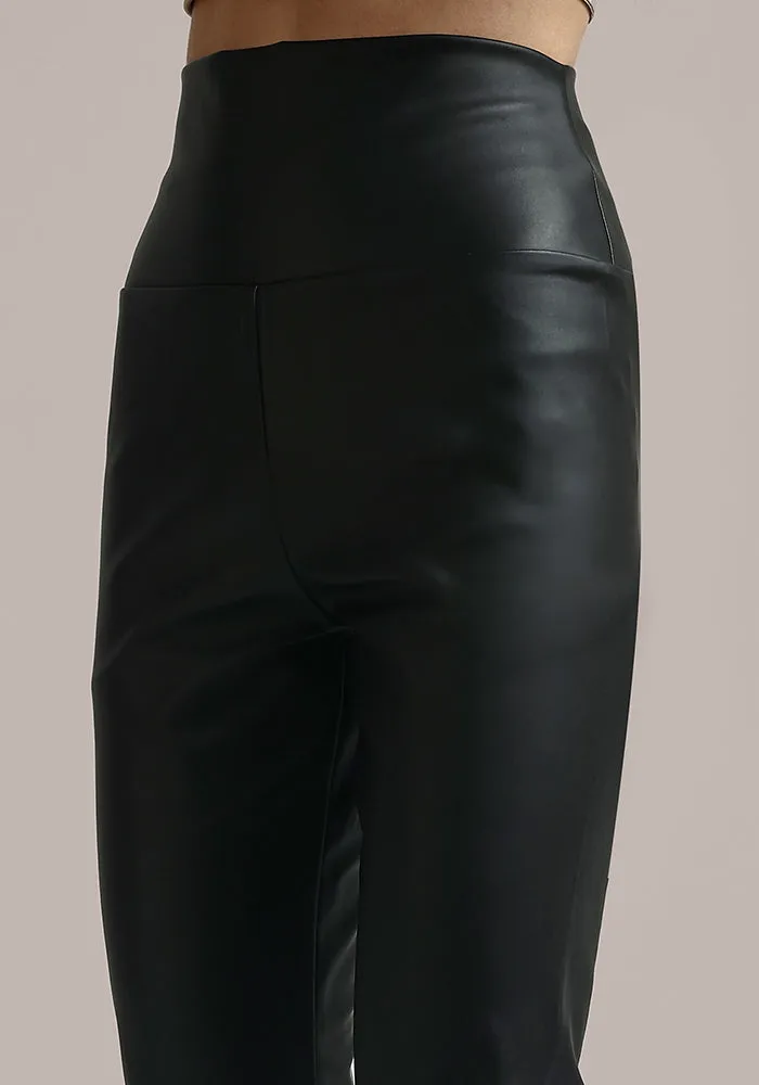 Black Faux Leather High Waisted Leggings