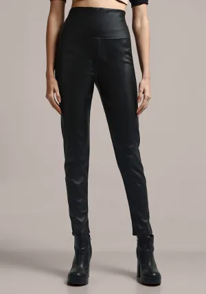 Black Faux Leather High Waisted Leggings