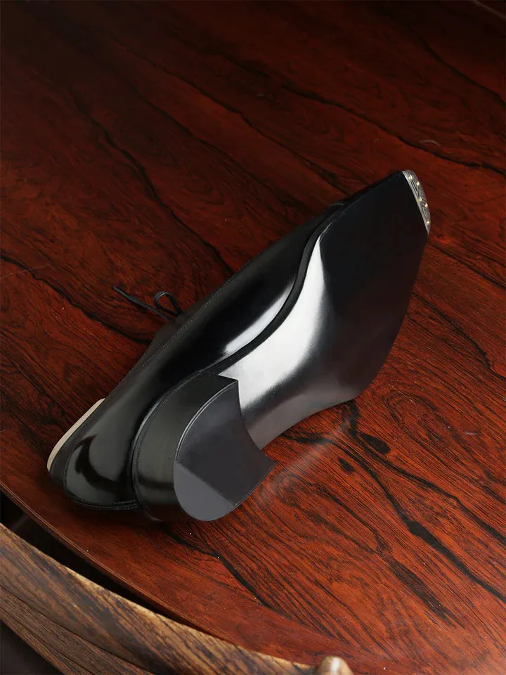 BLACK LEATHER MODENA BROGUE WINGTIP OXFORD SHOE-FORMAL SHOES