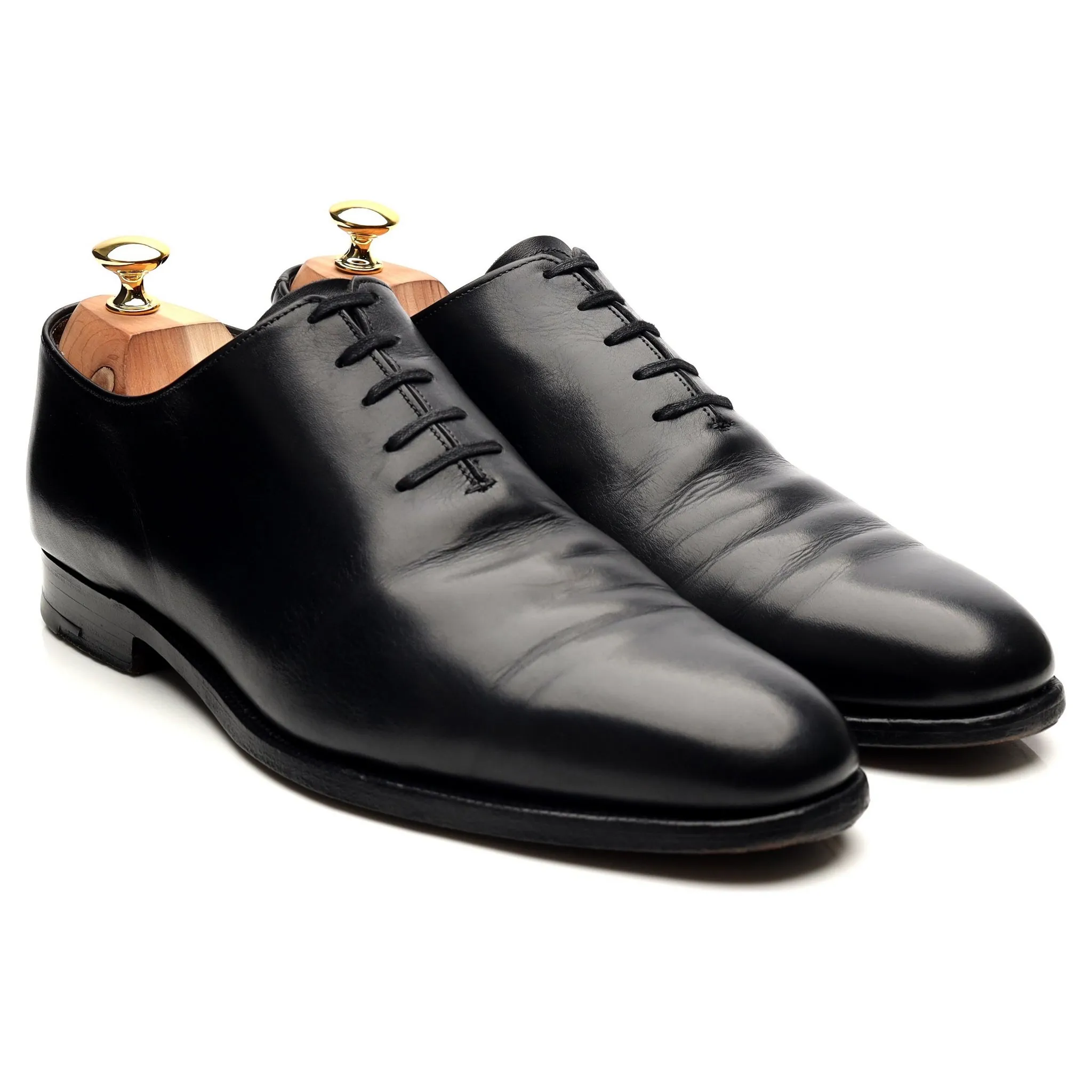 Black Leather Wholecut Oxford UK 10.5