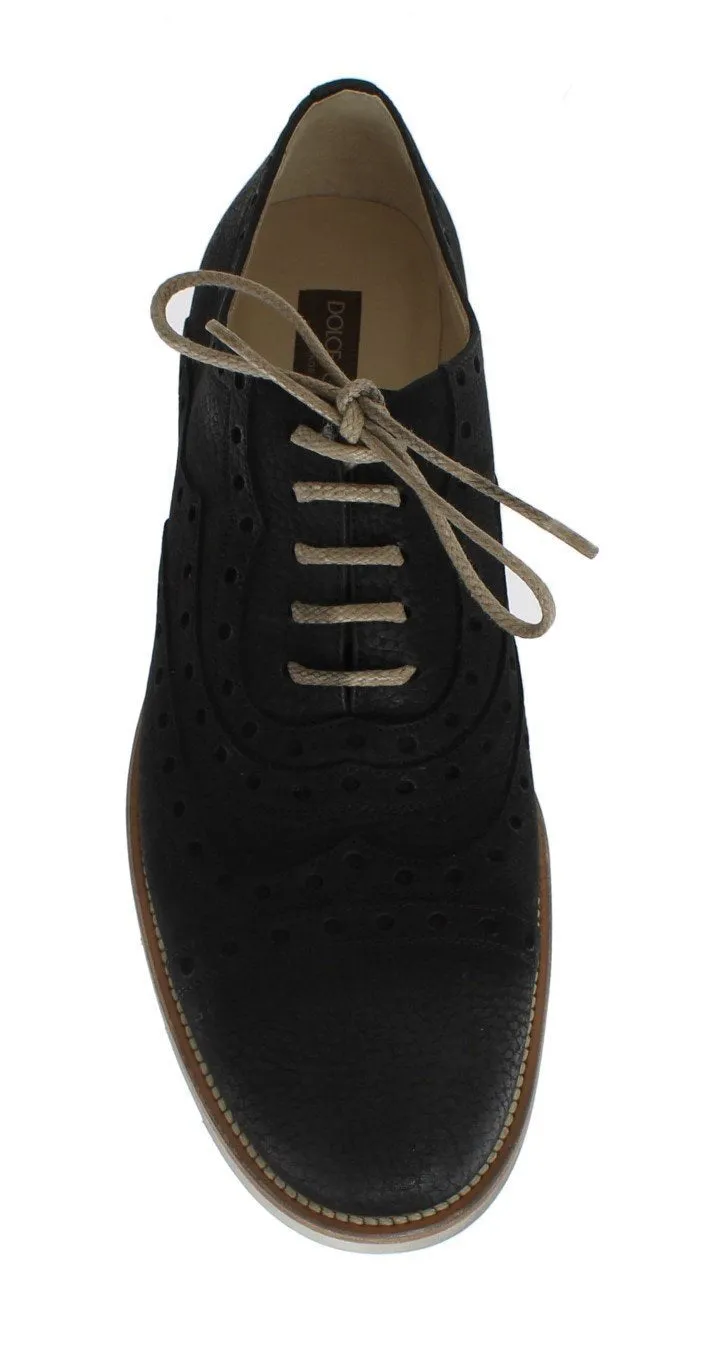 Black Leather Wingtip Shoes