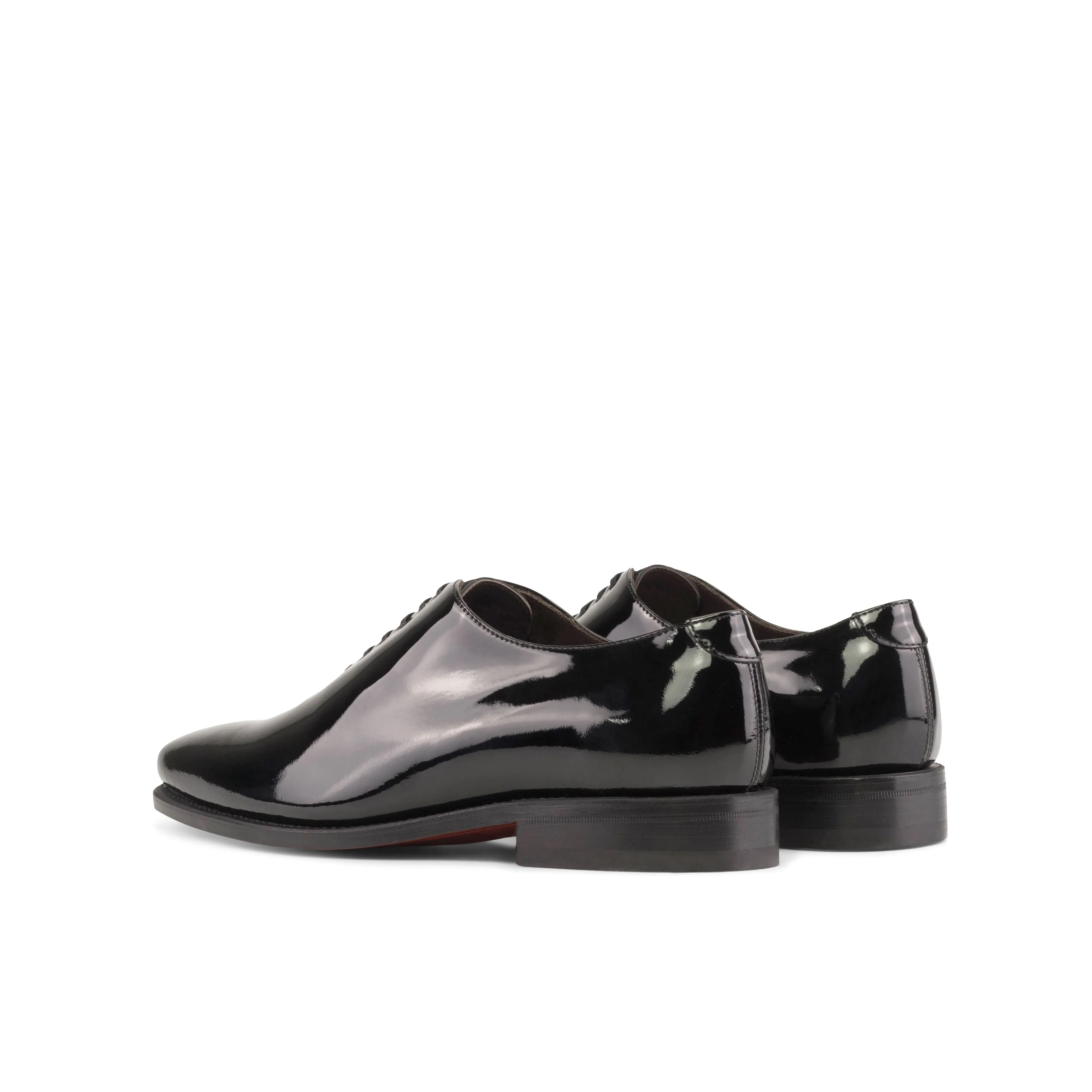 Black Patent Leather Wholecut Shoes